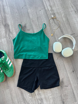 Kelly Green Butter Soft Cropped Tank Top