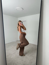 Load image into Gallery viewer, Long Mocha Staple Wide Leg Sweatpants
