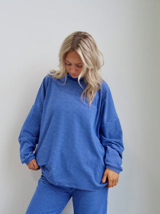 Blue & White Striped Long Sleeve