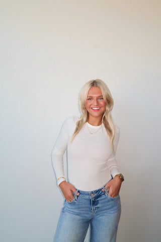 Ivory Long Sleeve Jersey T-Shirt