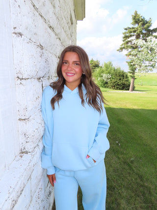 Pale Blue Staple Oversized Hoodie