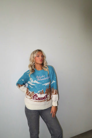Winter Wonderland Dark Aqua Sweater