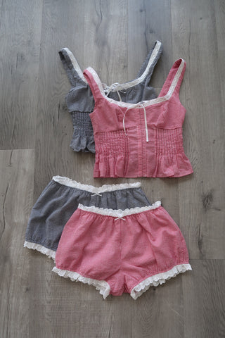 Black Gingham Bloomer Shorts