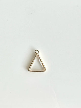 Triangle Transparent Gem Charm (Gold)