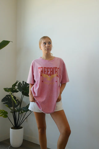 Pink Freebird 1977 American Oversized Tee Shirt