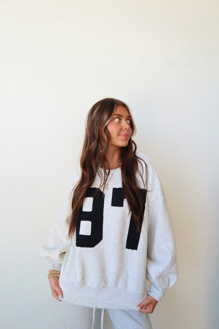 "87" Patchwork Crewneck Sweatshirt