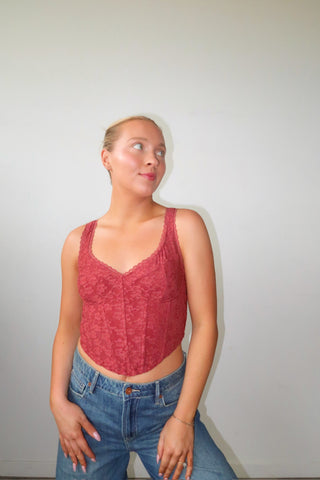 Textured Lace Corset Top