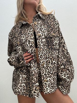 Leopard Print Denim Shacket