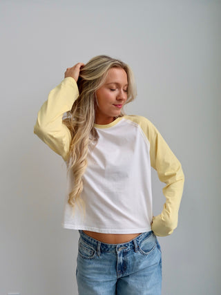 Yellow/White Baseball Long Sleeve Tee