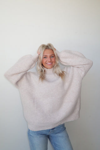 Oat Oversized Mock Neck Sweater