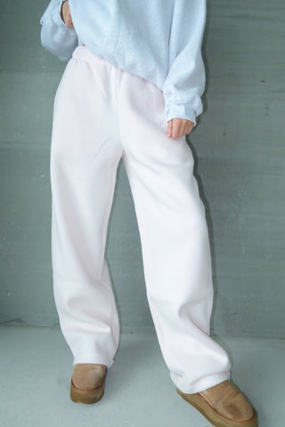 Long Pale Pink Staple Wide Leg Sweatpants