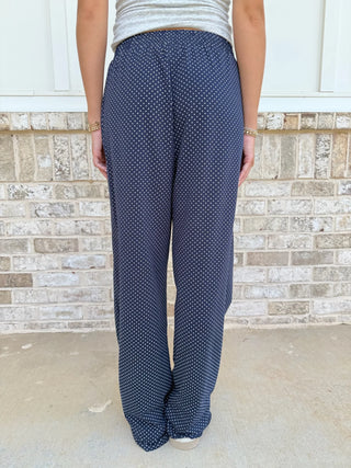 Navy Blue Polka Dot Lounge Pants
