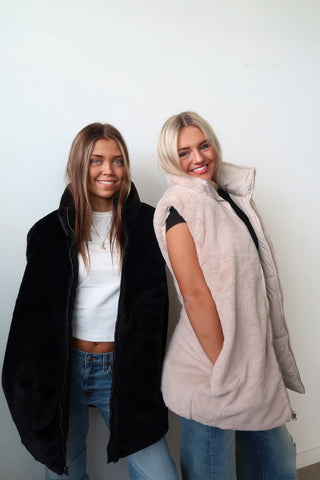 Oatmeal Reversible Puffer Vest