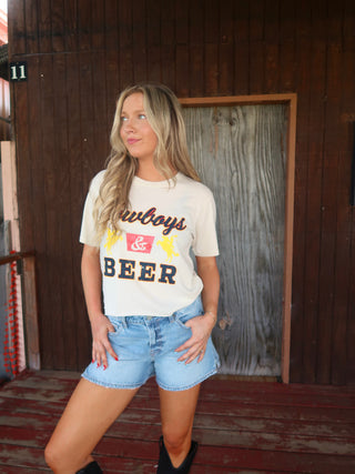 Cowboys & Beer Vintage Graphic Tee