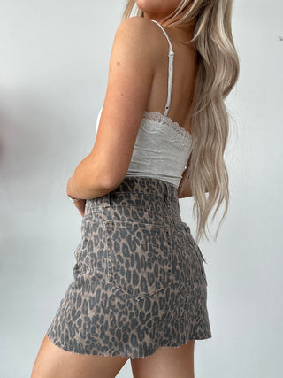 Hidden Peyton High Rise Leopard Skirt