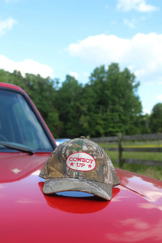 “Cowboy Up” Camo Trucker Hat