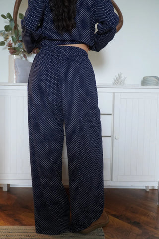 Navy Blue Polka Dot Lounge Pants