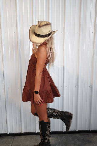 Twist Front Babydoll Mini Dress