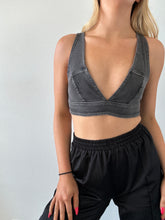 Load image into Gallery viewer, Denim Bralette With Back Open Zipper
