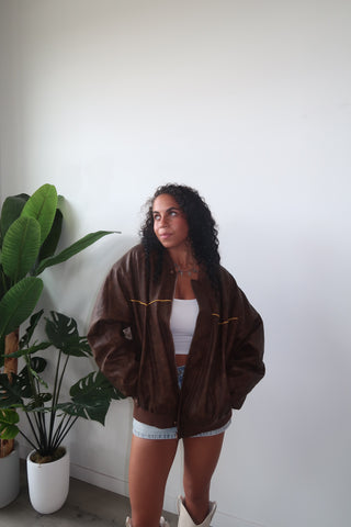 Chocolate Brown Horse Leather Jacket