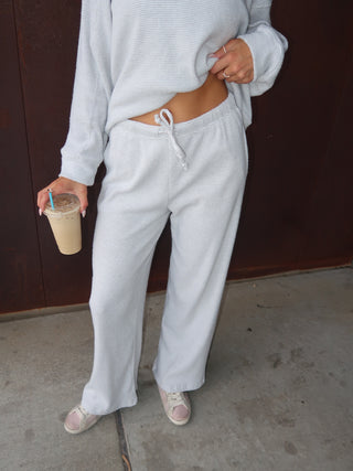 Light Grey Thermal Wide Leg Pants