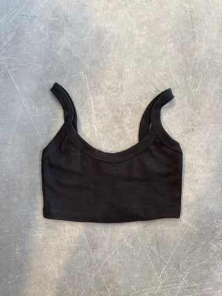 Black Ribbed Bra Top