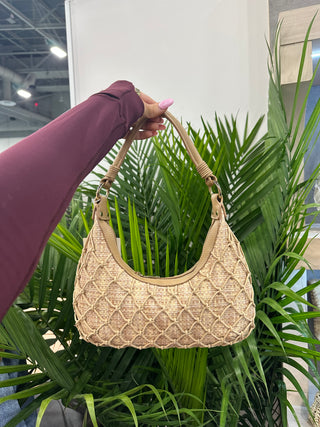 Dolce Vita Positano Shoulder Bag - Natural Raffia