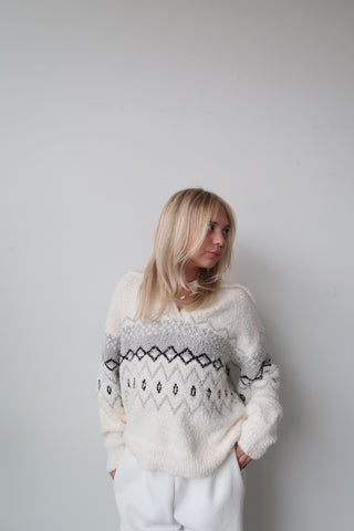 Thread & Supply Bernice Cream/Grey Sweater