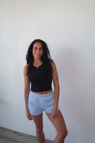 Black High Neck Cropped Tank