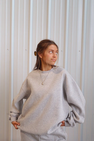 Light Heather Grey Staple Oversized Crewneck