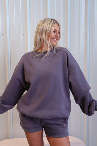 Steel Grey Staple Oversized Crewneck