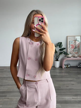 Light Pink Houndstooth Vest