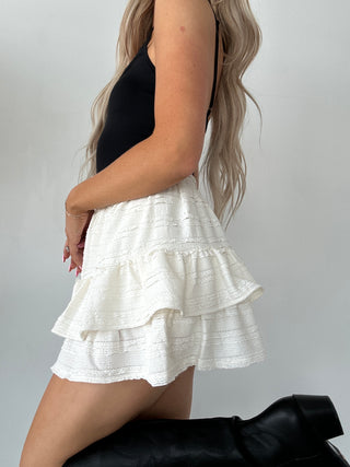 Cream Ruffle Skort