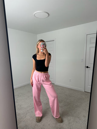 Long Blush Staple Wide Leg Sweatpants