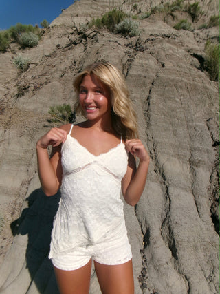 Cream Floral Asymmetrical Tank Top