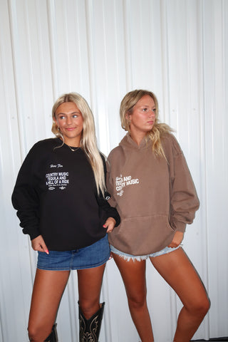 Los Sundays Tequila “The Hell Of A Ride Crewneck” - Black