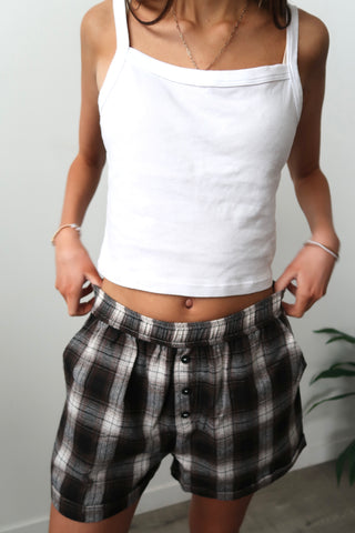 Black & Brown Plaid Boxer Shorts