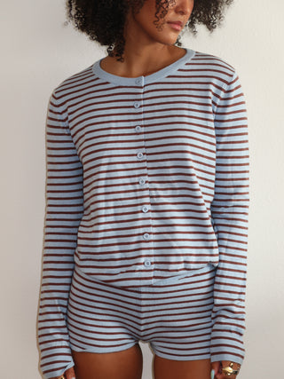 Blue and Brown Sweater Shorts