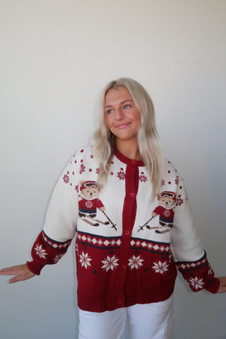 Ski Bear Cardigan Sweater