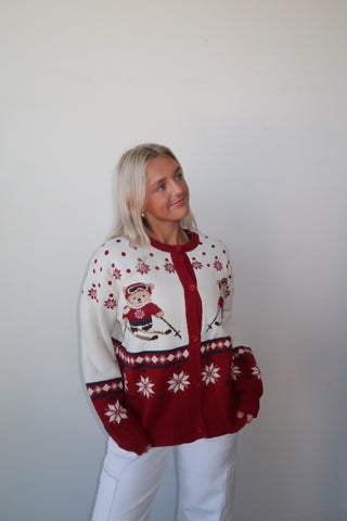 Ski Bear Cardigan Sweater