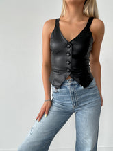 Load image into Gallery viewer, Black Faux Leather Vest

