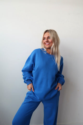 Cobalt Blue Staple Oversized Crewneck