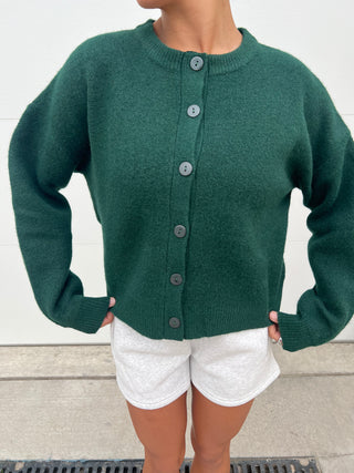 Dark Green Button Down Sweater