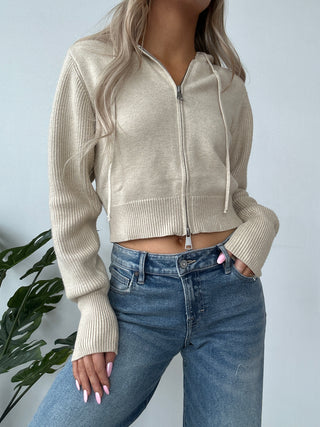 Hooded Zip-Up Sweater