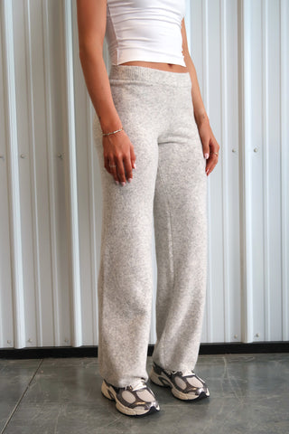 Grey Soft Knit Sweater Pants