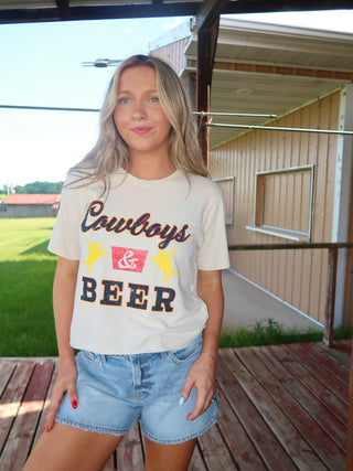 Cowboys & Beer Vintage Graphic Tee