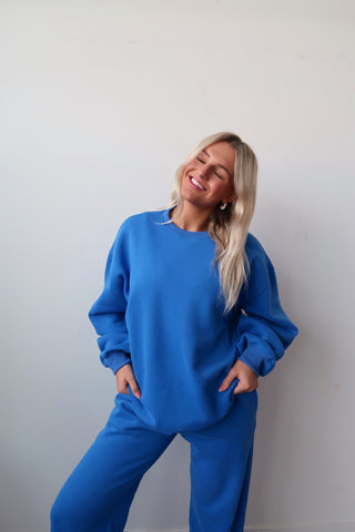 Cobalt Blue Staple Oversized Crewneck
