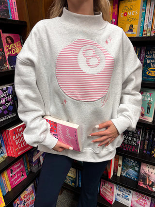 Lucky You 8 Ball Embroider Mock Neck Sweatshirt