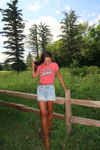 Vintage Red Coors Light Racing Baby Tee