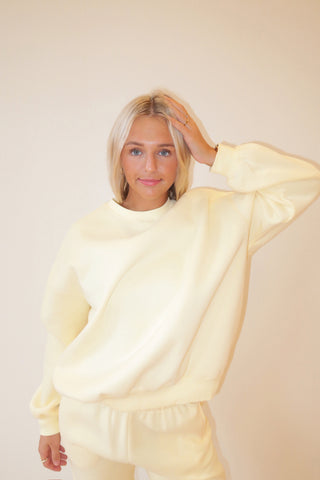 Pale Yellow Staple Oversized Crewneck